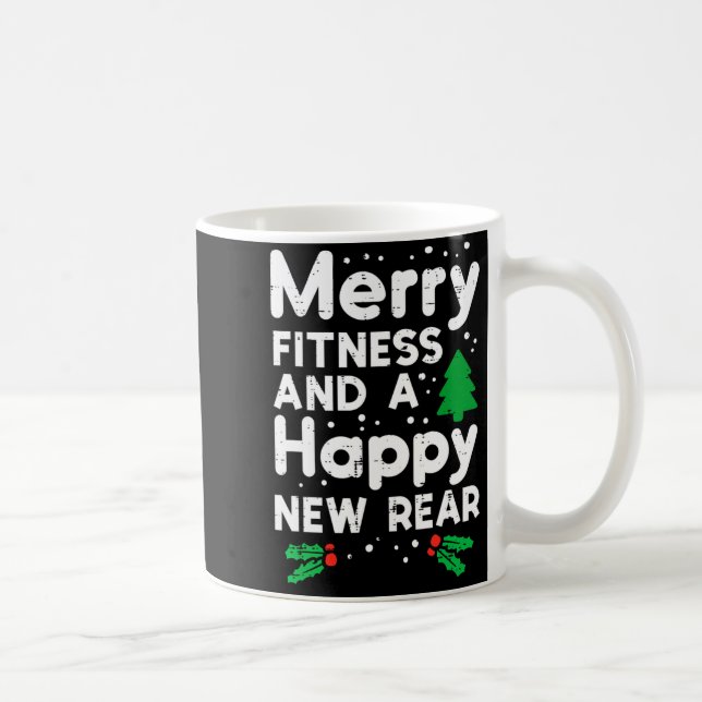 Christmas Merry Fitness Happy New Rear Xmas Workou Kaffemugg (Höger)