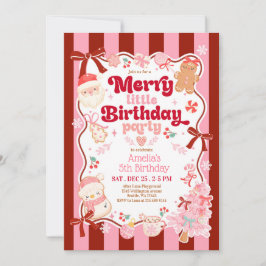 Christmas Merry Little Birthday Invitation Inbjudningar