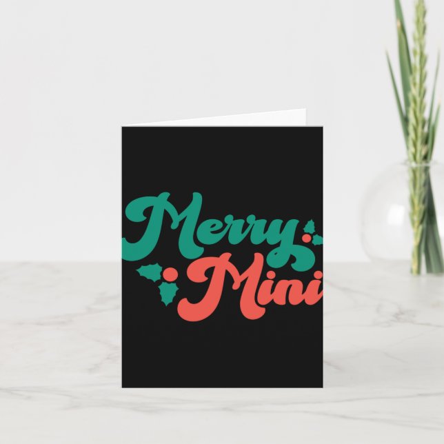 Christmas Merry Mini Cute Modern Tygraphy Script B Kort (Framsida)