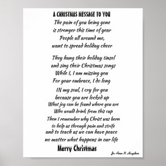 CHRISTMAS MESSAGE FOR INCARCERATED LOVED ONE POSTER