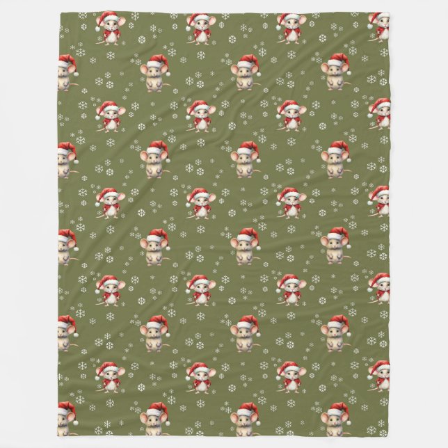 CHRISTMAS MICE FLEECEFILT (Framsidan)