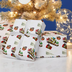 CHRISTMAS MICE SLEDDING papper Presentpapper