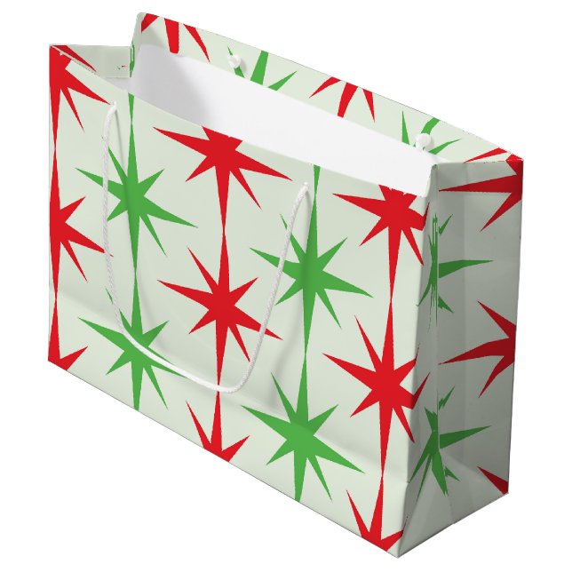Christmas Mid Century Red Green Atomic Starbursts  (Framsidan Vinklad)