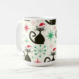 Christmas Mid Century Retro Atomic Cats Kaffemugg