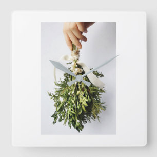 ’CHRISTMAS MISTLETOE’ CHRISTMAS CLOCK FYRKANTIG KLOCKA