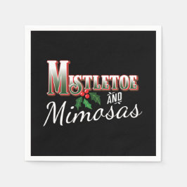 CHRISTMAS MISTLETOE OCH MIMOSAS PAPPRA DECOUPAGE PAPPERSSERVETT