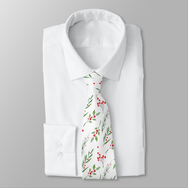 Christmas Mixed Botanical Pattern  Neck Tie Slips (Bunden)