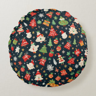 christmas mönster cushion rund kudde