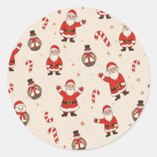 christmas mönster runt klistermärke