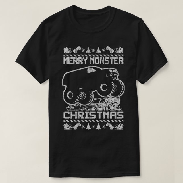 Christmas Monster Trucks 4 T Shirt (Design framsida)