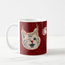 Christmas Mood Cat Mug | Cute Smiling Cat Christma