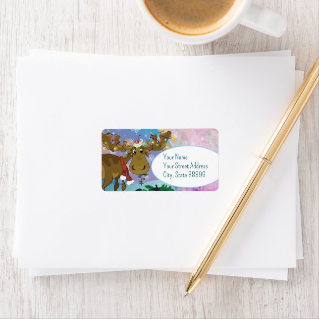 Christmas Moose Adress Labels/ Gift Labels Adressetikett (Insitu)