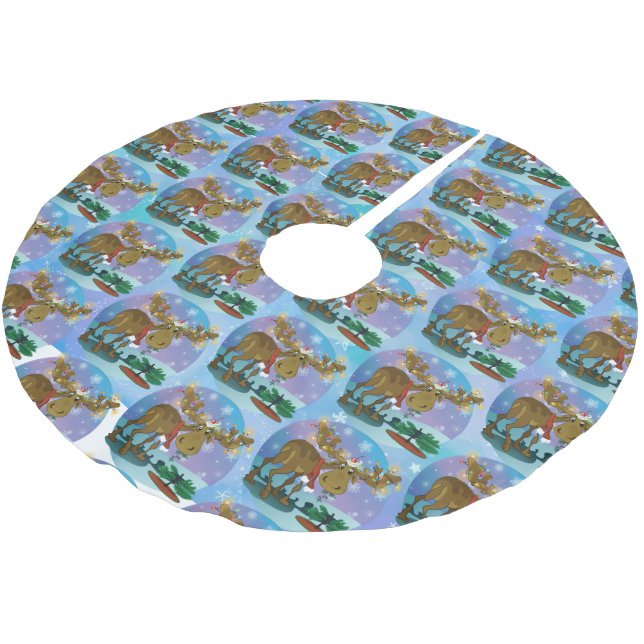 Christmas Moose Julgransmatta Borstad Polyester (Vinklad)