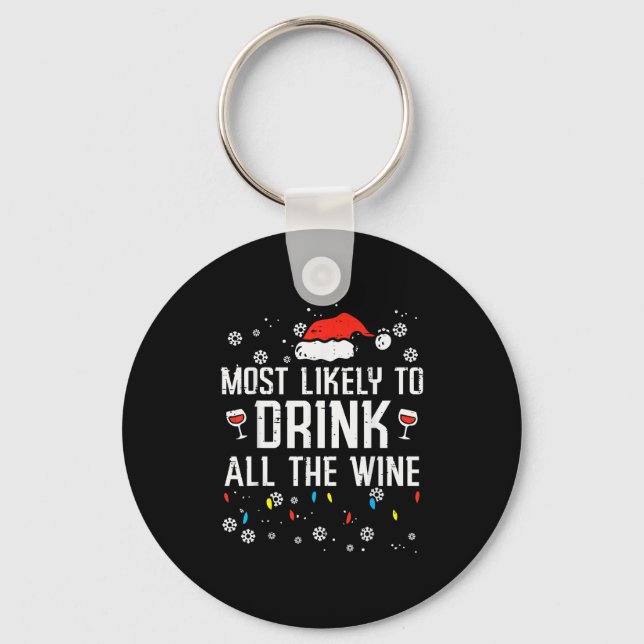 Christmas Most Likely Funny Xmas Family Women Adul Nyckelring (Framsida)