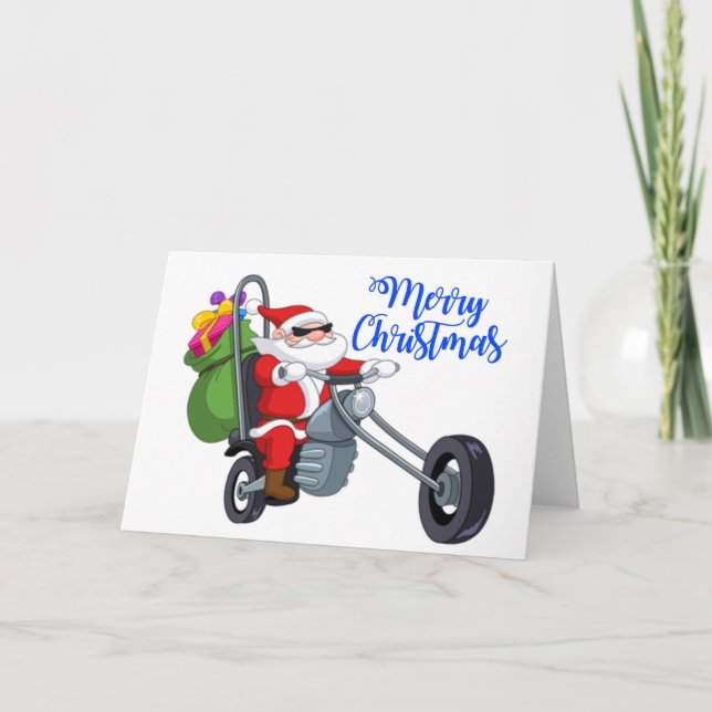 christmas motorcykel Santa Inbjudan (Framsida)