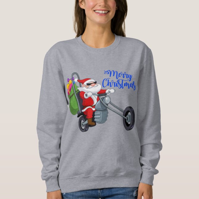 christmas motorcykel Santa T Shirt (Framsida)