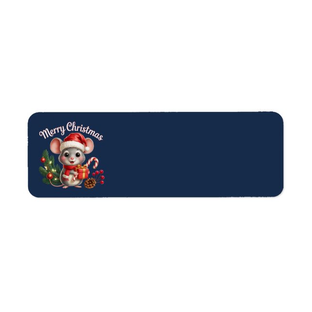 Christmas Mouse Address Labels Returadress Etikett (Framsidan)
