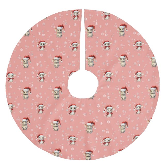 CHRISTMAS MOUSE JULGRANSMATTA BORSTAD POLYESTER (Framsidan)