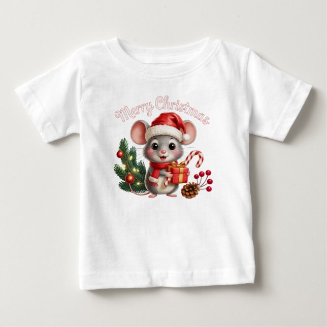 Christmas Mouse T Shirt (Framsida)