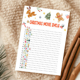 Christmas Movie Emoji Game Julkort