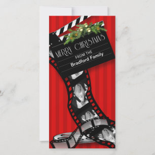 CHRISTMAS MOVIE FILM STRIP - NAMN/FOTO INFOT JULKORT