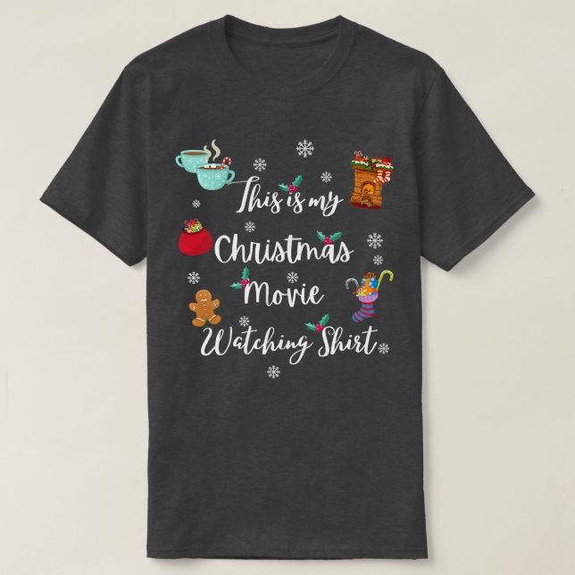 CHRISTMAS MOVIE WATCHING, JULAFTON STOCKING HETT C T SHIRT (Design framsida)