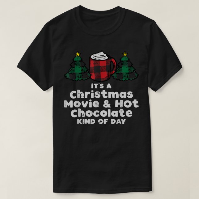 Christmas Movies Hot Chocolate Xmas PJs Pajamas Me T Shirt (Design framsida)