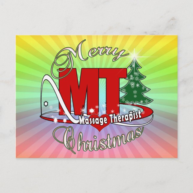 CHRISTMAS MT massageterapist Helg Vykort (Framsida)