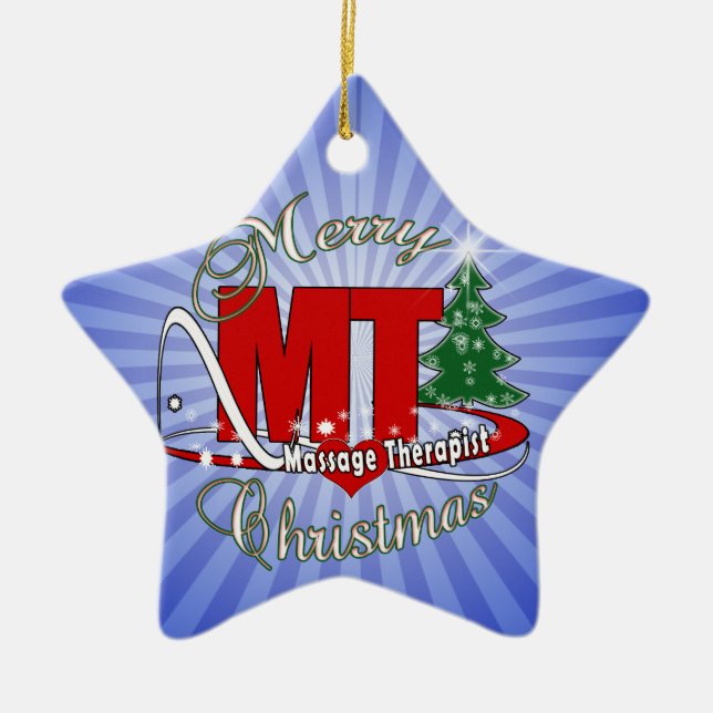 CHRISTMAS MT massageterapist Julgransprydnad Keramik (Framsidan)