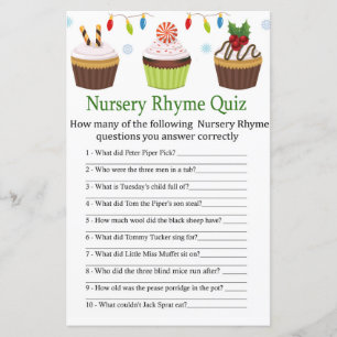 christmas muffinsar Nursery Rhyme Quiz babydusch