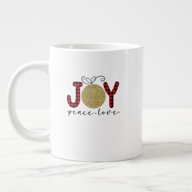 Christmas Mug – Glitter Holiday Cocoa & Coffee Cup Jumbo Mugg (Vänster)