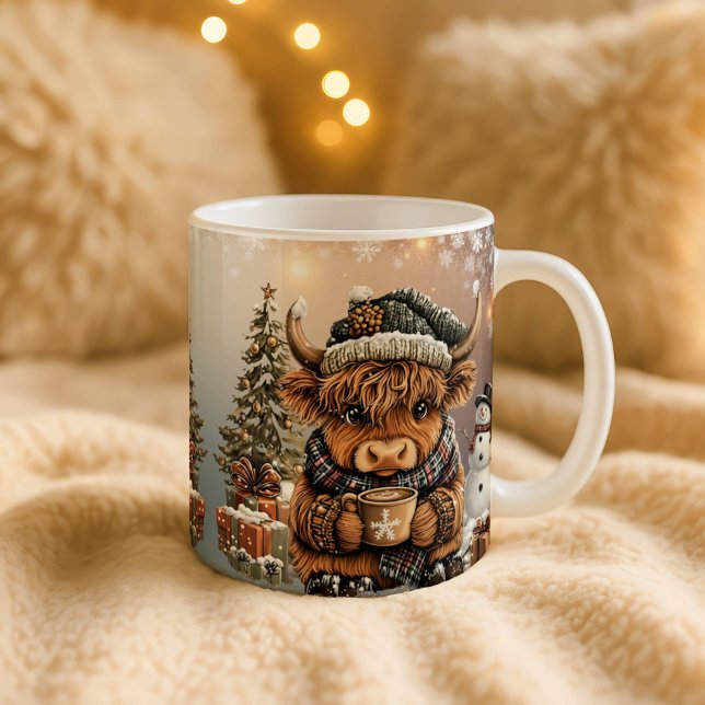  Christmas Mug  Highland Cow Kaffemugg (Skapare uppladdad)