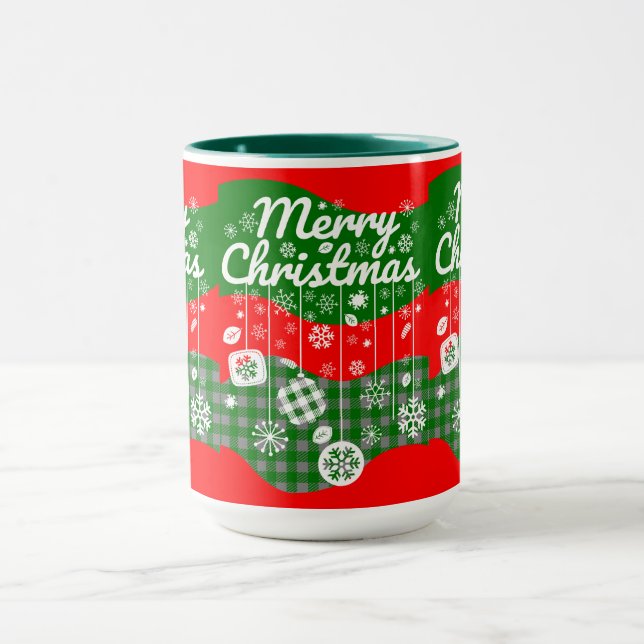 Christmas Mug – White Ornaments & Merry Christmas  Mugg (Center)