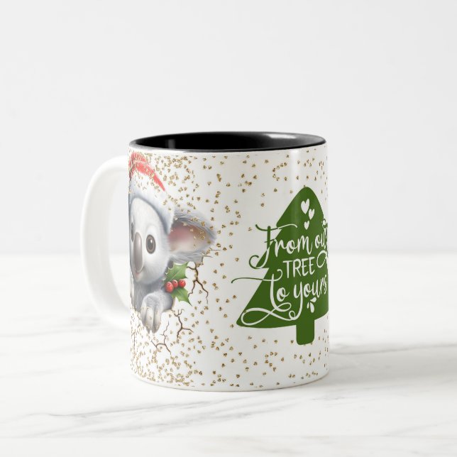 Christmas Mugs | Merry Christmas Mug | Christmas Två-Tonad Mugg (Framsida vänster)