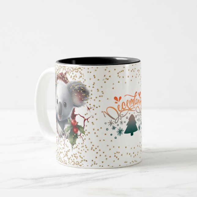 Christmas Mugs | Merry Christmas Mug | Christmas Två-Tonad Mugg (Framsida vänster)