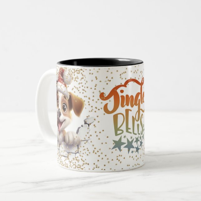 Christmas Mugs | Merry Christmas Mug | Christmas Två-Tonad Mugg (Framsida vänster)