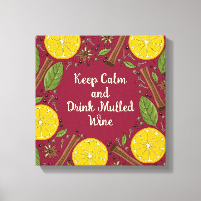 Christmas mulled wine spicy burgundy canvastryck (Framsida)