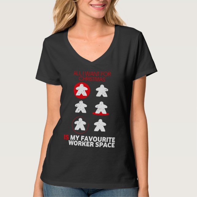 Christmas My Favourite Worker Space  Board Game Cl T Shirt (Framsida)