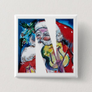 CHRISTMAS N BREV / SANTA MED VIOLIN MONOGRAM KNAPP