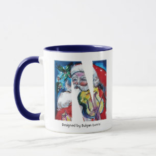 CHRISTMAS N BREV / SANTA MED VIOLIN MONOGRAM MUGG