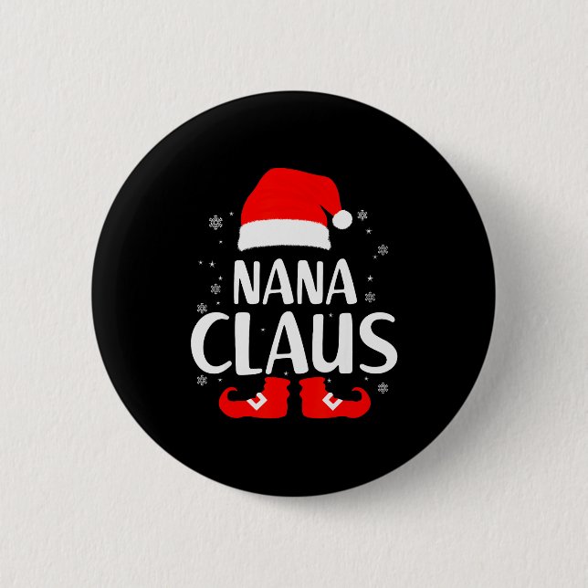 Christmas Nana Claus Leopard Family Matching Pajam Knapp (Framsida)