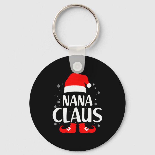 Christmas Nana Claus Leopard Family Matching Pajam Nyckelring (Framsida)