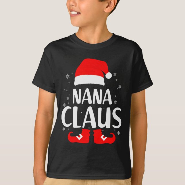 Christmas Nana Claus Leopard Family Matching Pajam T Shirt (Framsida)