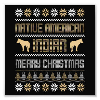 Christmas Native American Indian Merry Xmas Holida Fototryck