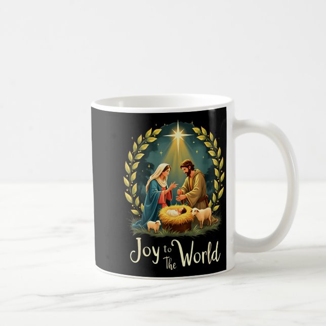 Christmas Nativity Christian Birth Of Jesus Joy To Kaffemugg (Höger)