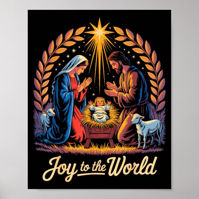 Christmas Nativity Christian Birth Of Jesus Joy To Poster (Framsidan)