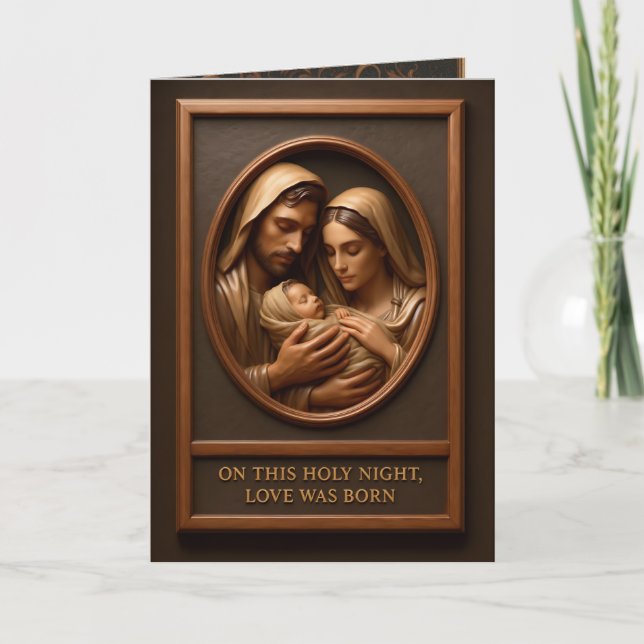 Christmas Nativity Folded Greeting Card Kort (Framsida)