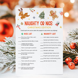 Christmas Naughty or Nice Game Julkort