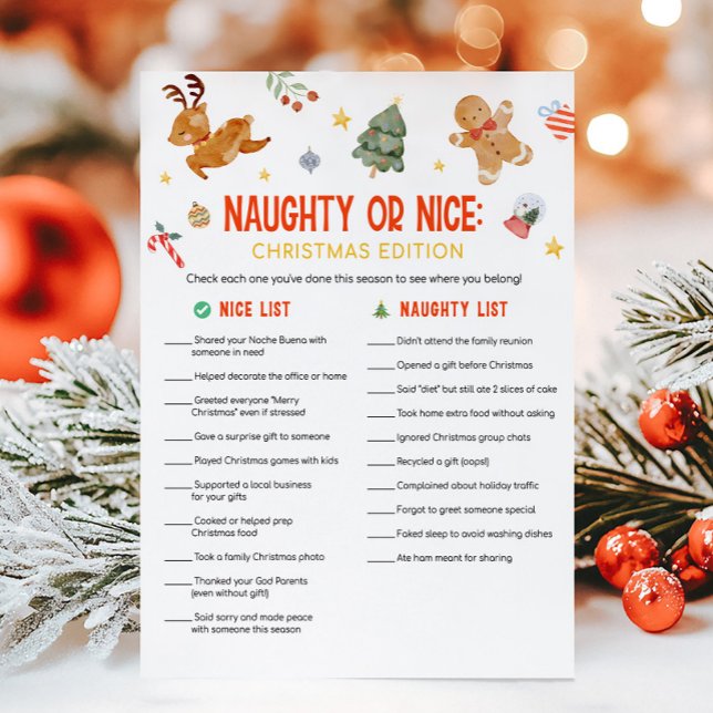 Christmas Naughty or Nice Game Julkort (Christmas Party Games )