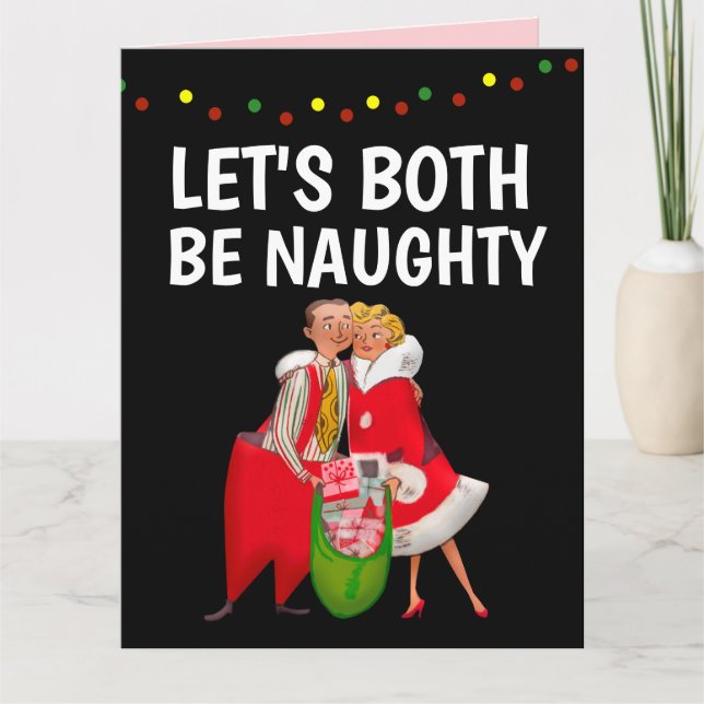 CHRISTMAS NAUGHTY ROMANTIC GREETING CARD TACK KORT (Framsida)